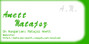 anett matajsz business card